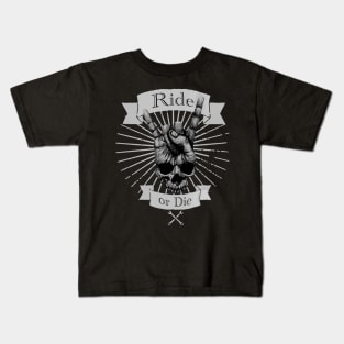 Skull rider greeting Kids T-Shirt